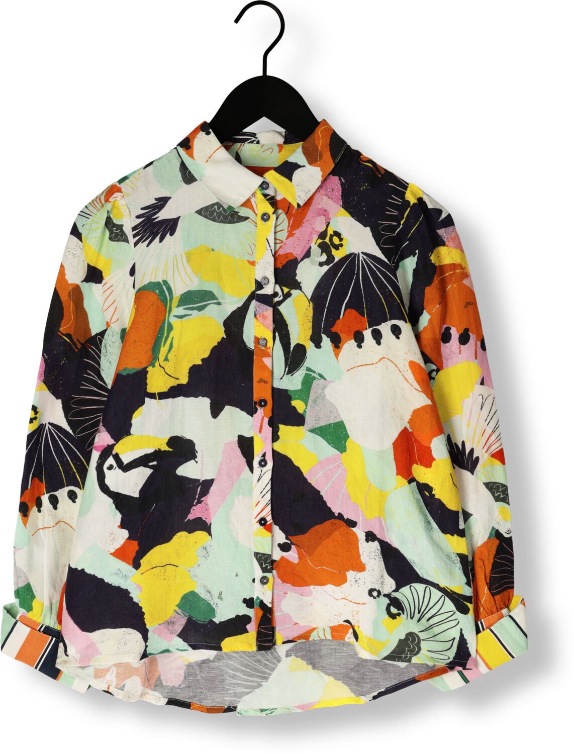 POM AMSTERDAM Dames Blouses Paradise Linen Multi