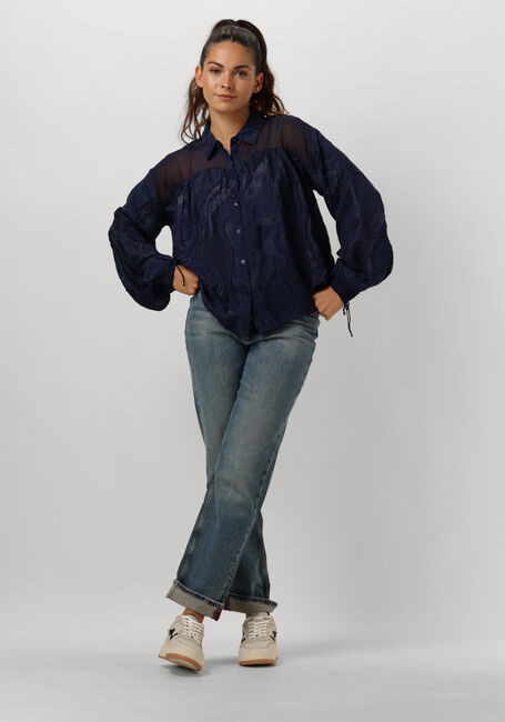 Blauwe POM AMSTERDAM Blouses JAQCUARD MIDNIGHT BLUE - large