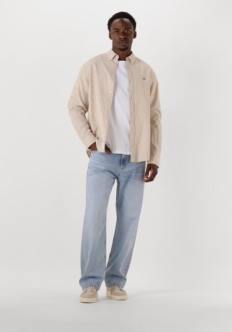 Beige TOMMY JEANS Casual overhemd TJM REG LINEN BLEND LS SHIRT EXT - large