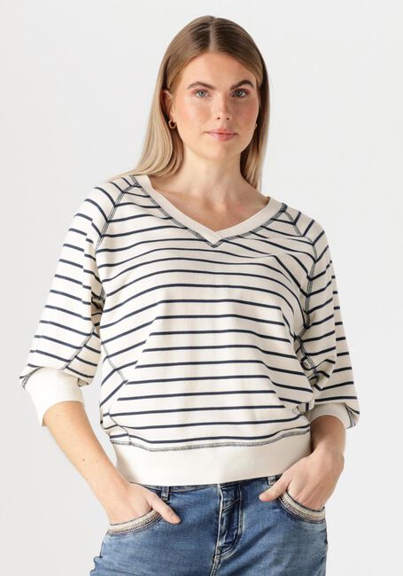 Blauwe MOS MOSH Trui MMMAGGIE STRIPE SWEATSHIRT - large