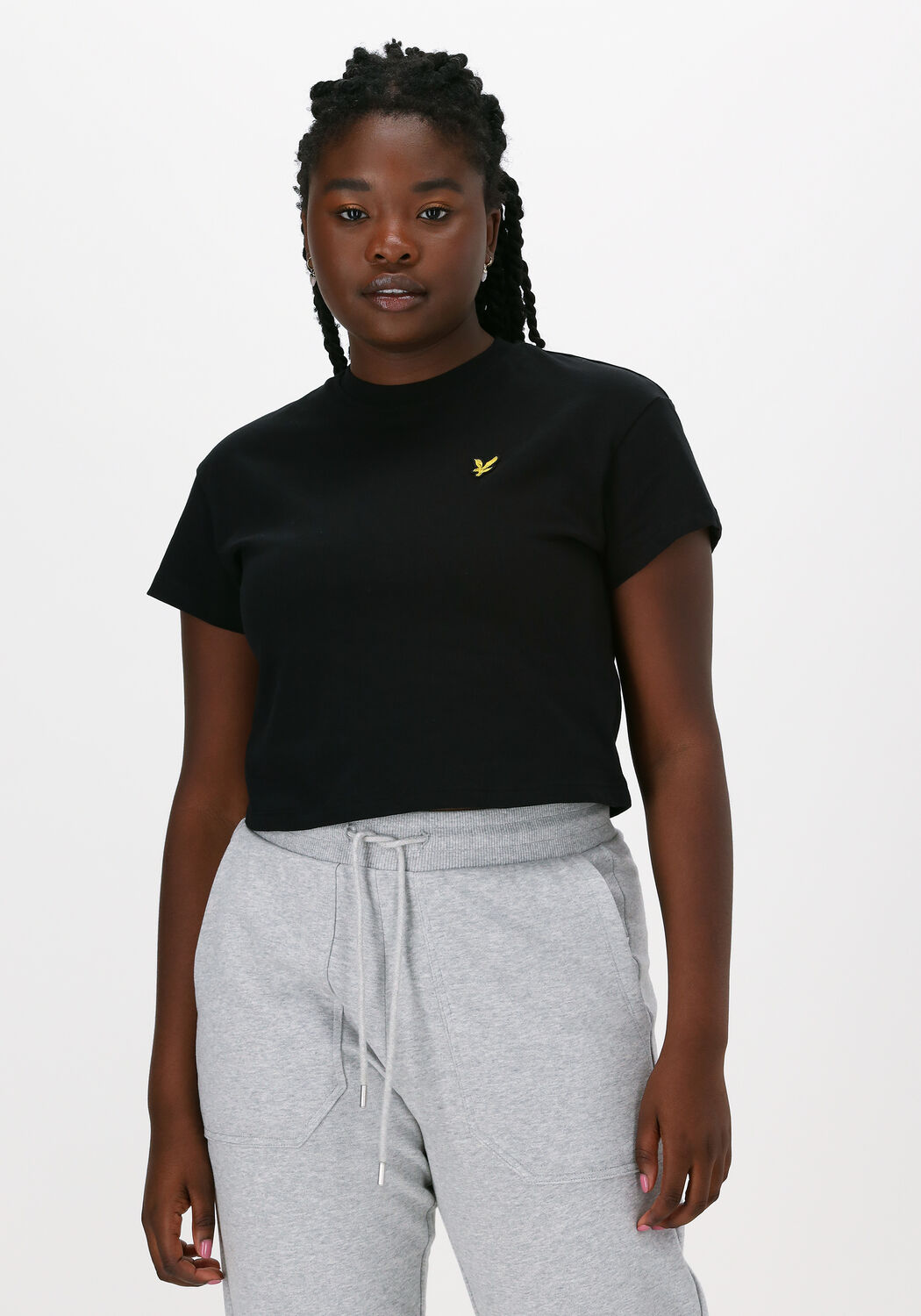 zwarte lyle scott t shirt cropped t shirt