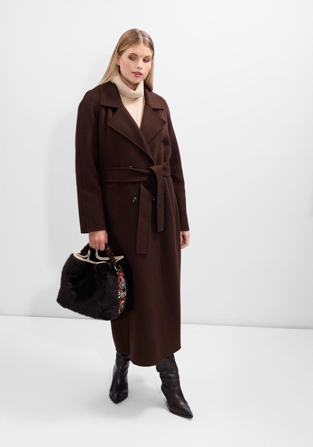 Bruine IBANA Mantel CASSIA - large