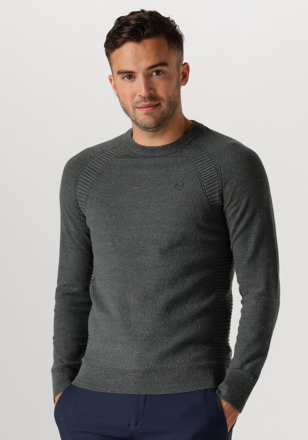 CAST IRON Heren Truien & Vesten Crewneck Cotton Heather Plated Blend Groen