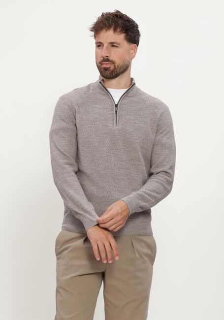 Taupe GENTILUOMO Trui TURTLE ZIP LS - large