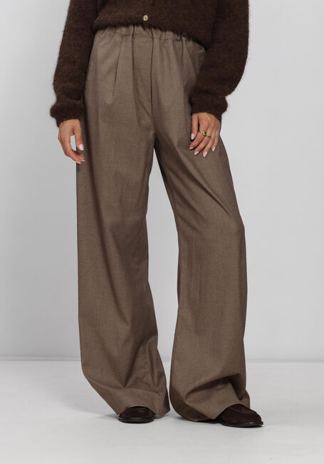 Taupe BY-BAR Wijde broek BENJI MELANGE PANTS - large