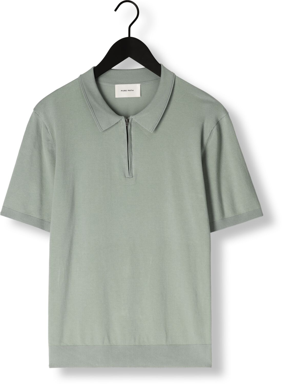 PURE PATH Heren Polo's & T-shirts Regular Fit Polo Ss Half Zip Knitwear Groen