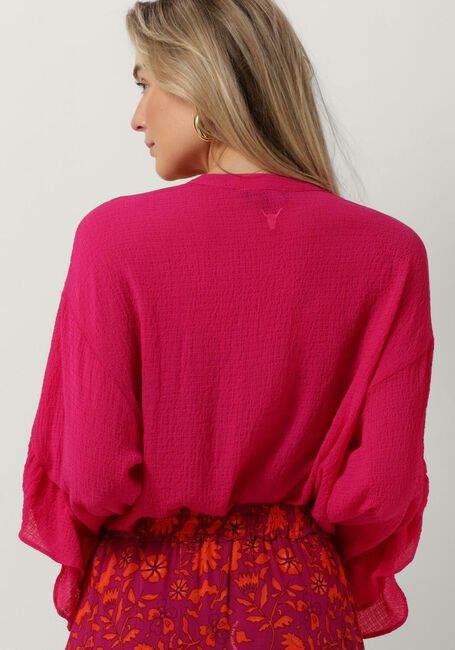 Roze ALIX THE LABEL Blouses LADIES WOVEN STRUCTURED CHIFFON RUFFLE BLOUSE - large
