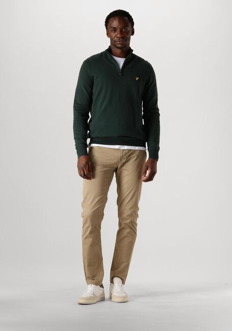 Donkergroene LYLE & SCOTT Trui COTTON MERINO QUARTER ZIP JUMPER - large