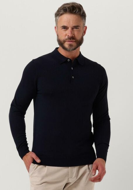 Donkerblauwe PROFUOMO Polo POLO LONGSLEEVE - large