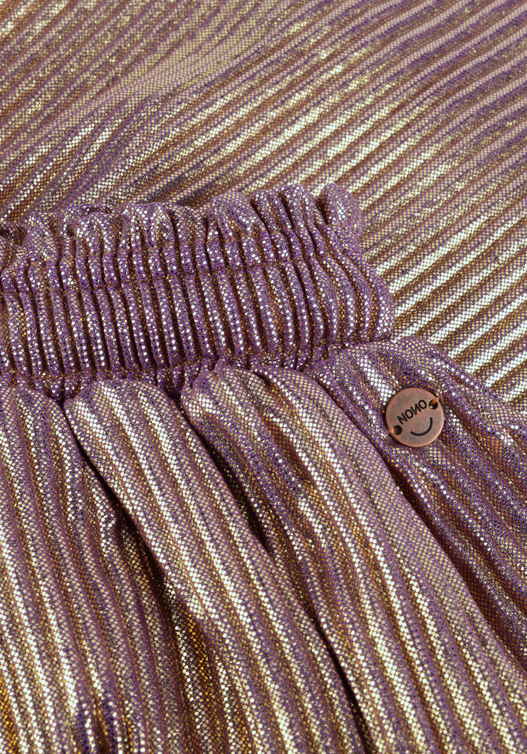 Gouden NONO Minirok NELE METALLIC PLISSEE SKIRT - large