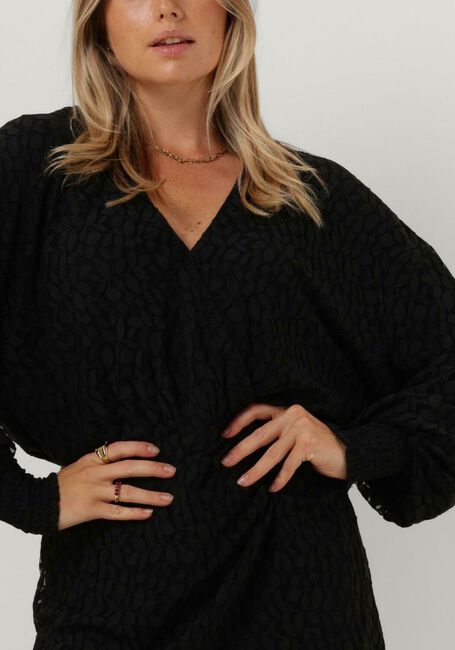 Zwarte ALIX THE LABEL Mini jurk LACE WRAP DRESS - large
