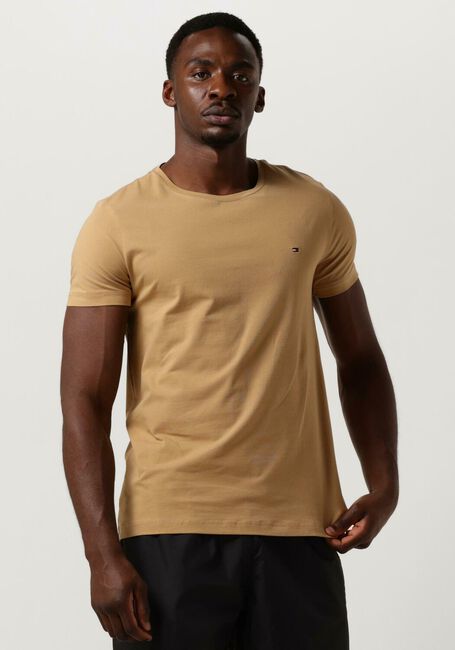 Khaki TOMMY HILFIGER T-shirt STRETCH SLIM FIT TEE - large