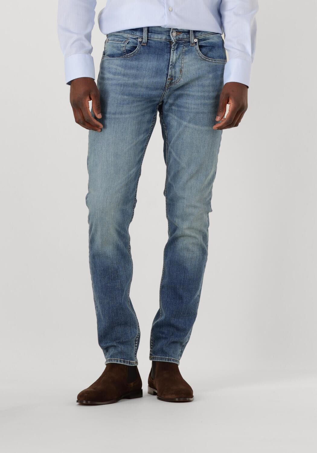 7 For All Mankind Slim Fit Jeans Donkerblauw Blue Heren