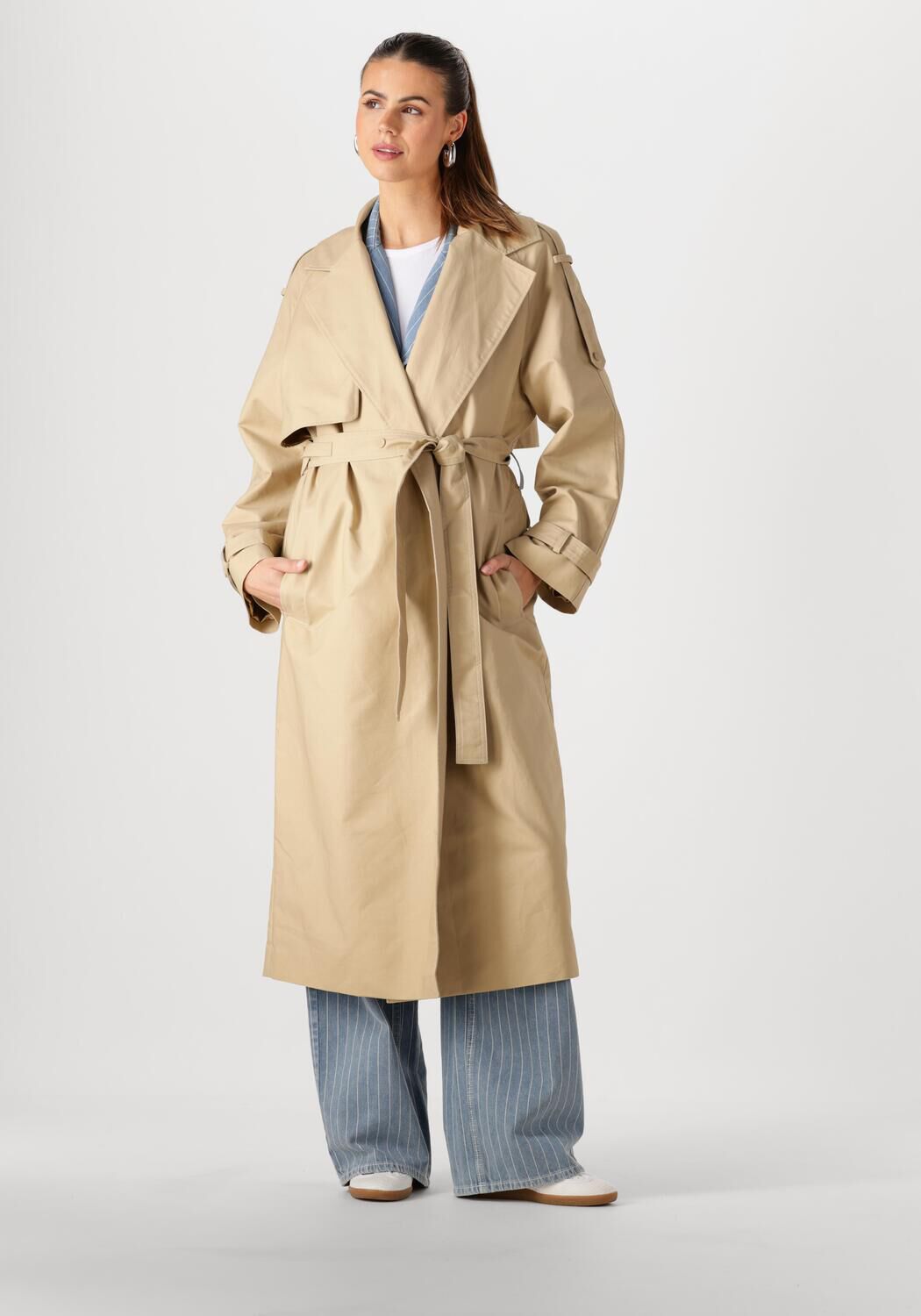Notre-v Tijdloze Beige Trenchcoat voor Vrouwen Beige Dames