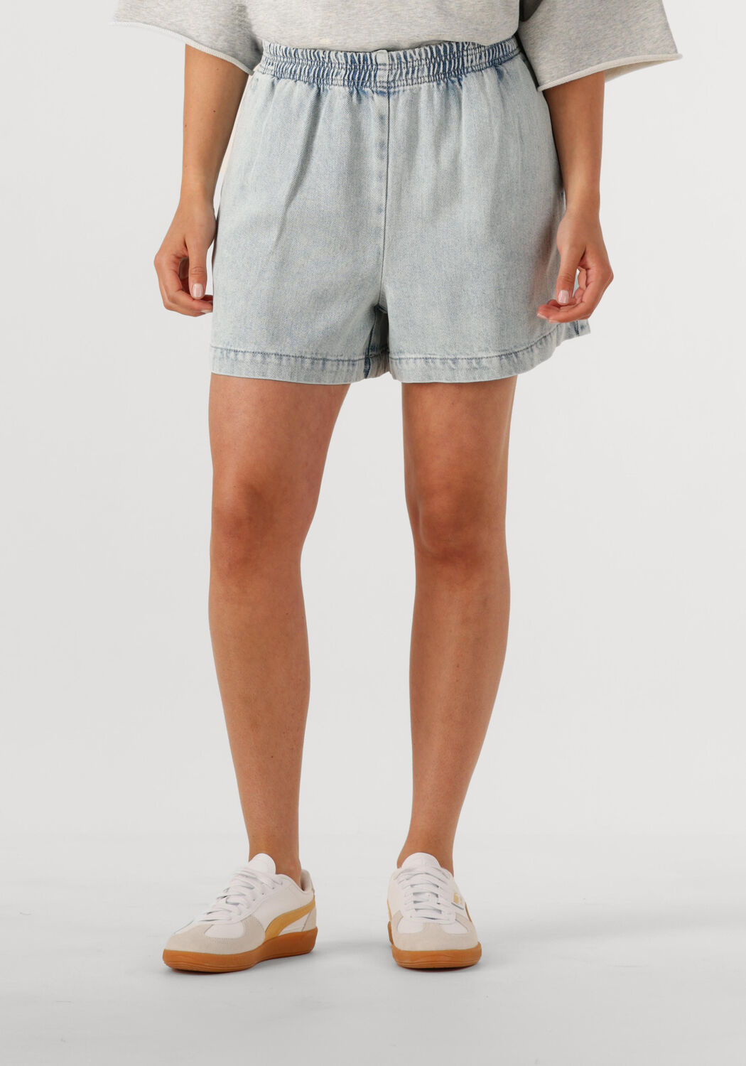 CATWALK JUNKIE Dames Broeken Pull On Denim Short Lichtblauw