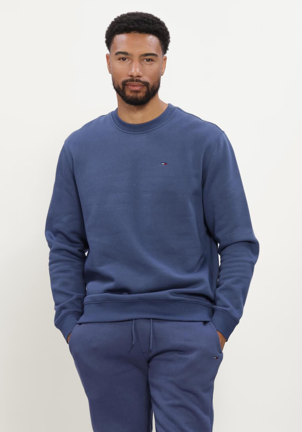 Blauwe TOMMY JEANS Sweater TJM REG S FLAG CREW EXT - large