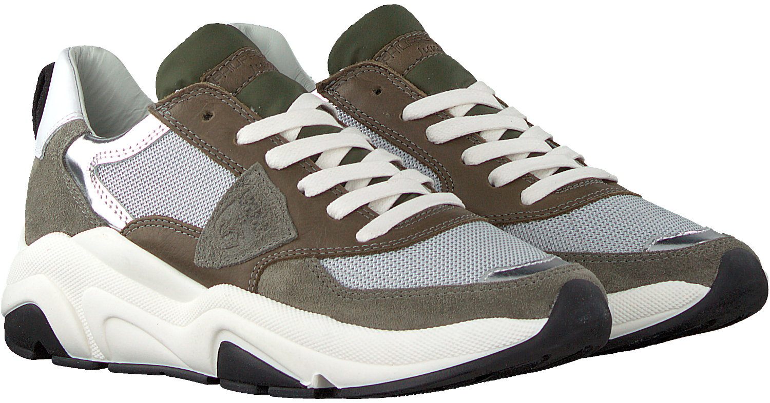 Philippe Model Dames Sneakers Beige combi combi met streep runner dz | Van  den Assem