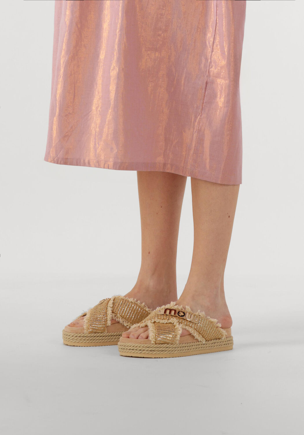 Beige MOU Slippers CRISS-CROSS - large