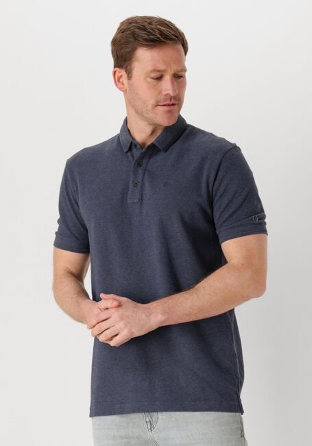 Blauwe CAST IRON Polo SHORT SLEEVE POLO POPCORN JERSEY MELANGE - large