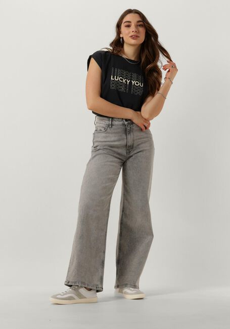 Zwarte BY-BAR T-shirt THELMA LUCKY YOU TOP - large