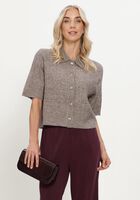 Taupe SUMMUM Trui SHORT CARDIGAN SOFT