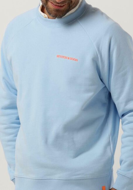 Lichtblauwe SCOTCH & SODA Sweater UNISEX CREWNECK SWEATSHIRT IN ORGANIC COTTON - large
