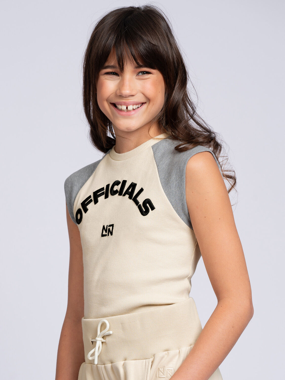 NIK & NIK Meisjes Tops & T-shirts Officials Aglan Rib Top Ecru