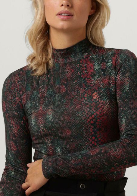 Donkergroene SCOTCH & SODA Tops & T-shirts ALL OVER PRINTED MOCKNECK LONG SLEEVED SHIRT - large