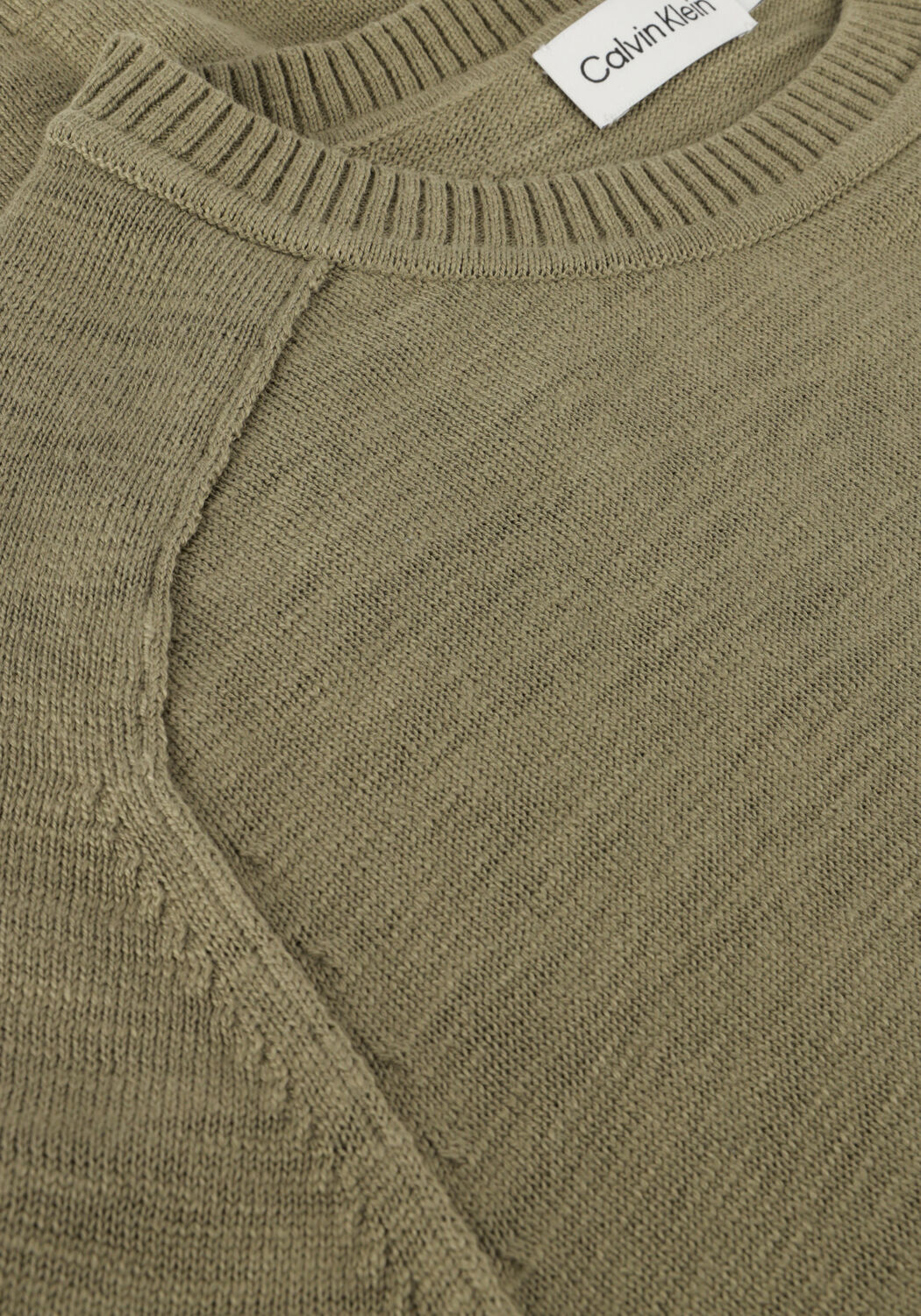 Khaki CALVIN KLEIN Trui SLUB TEXTURE SWEATER - large