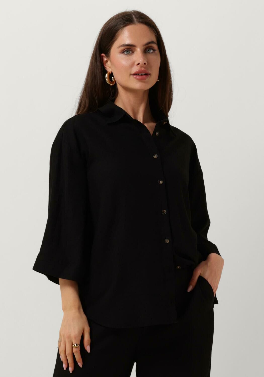 Moss copenhagen Dames Blouses Mschjovene Ginia 3 4 Shirt Black Dames