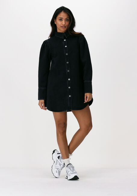 Zwarte NA-KD Mini jurk ORGANIC DENIM SHIRT DRESS - large