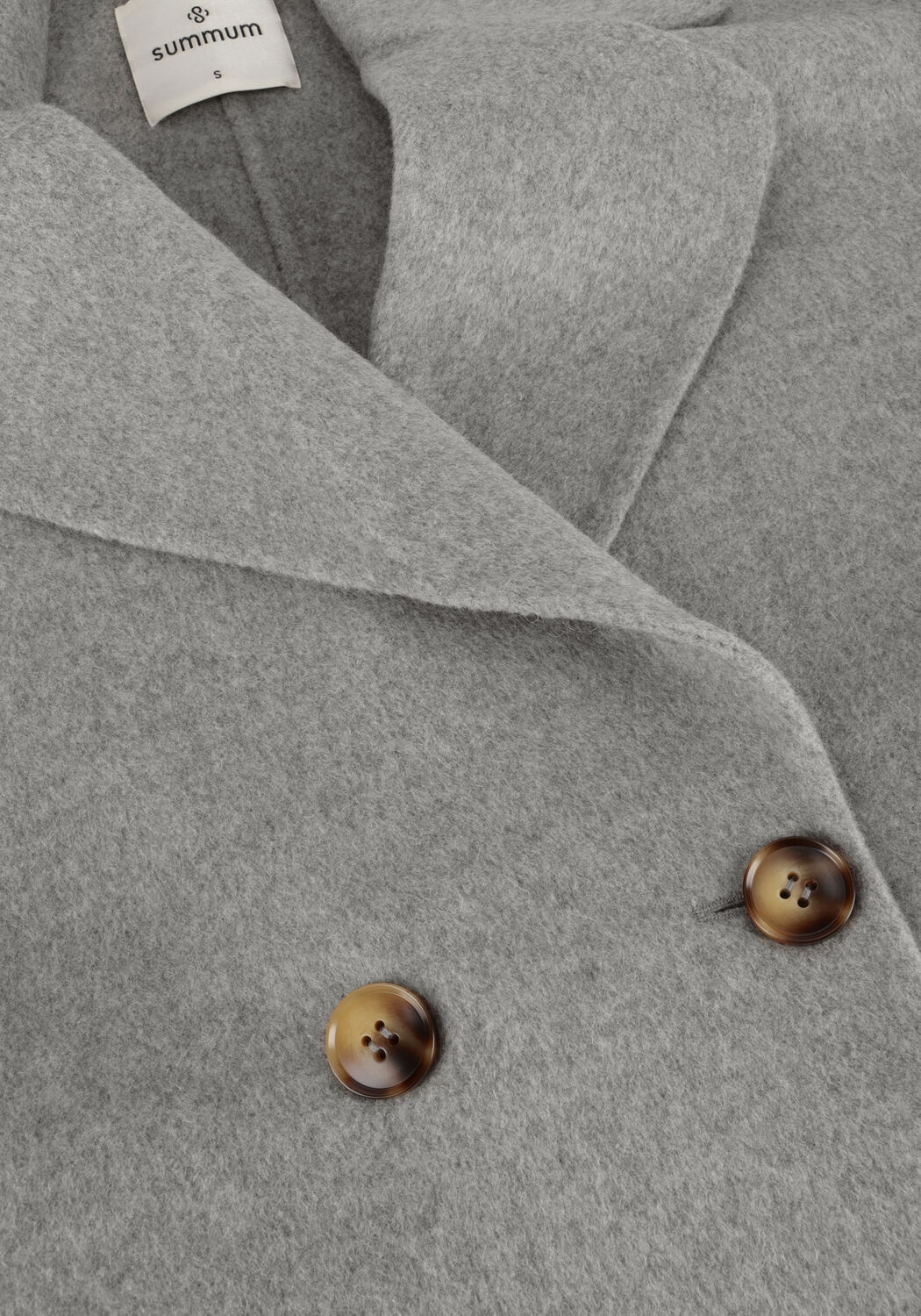 Grijze SUMMUM Mantel LONG COAT WOOL CLASSIC - large