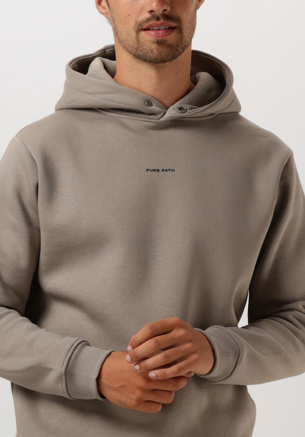 PURE PATH Heren Truien & Vesten Loose Fit Sweaters Hoodie303 Taupe