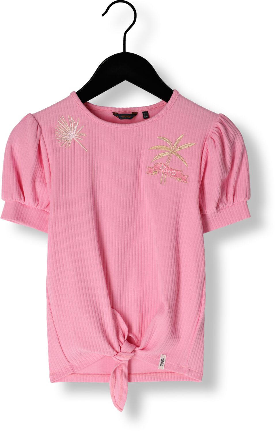 NONO Meisjes Tops & T-shirts Komy Rib Jersey Tshirt With Knot Roze
