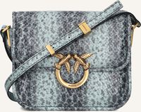 Blauwe PINKO Schoudertas LOVE BOX BAG FL MINI PELLE - medium
