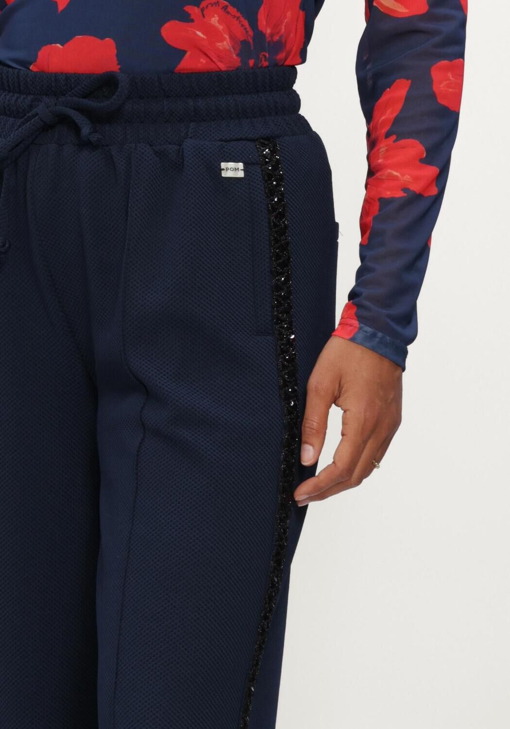 Donkerblauwe POM AMSTERDAM Wijde broek LEAH ETERNAL BLUE - large