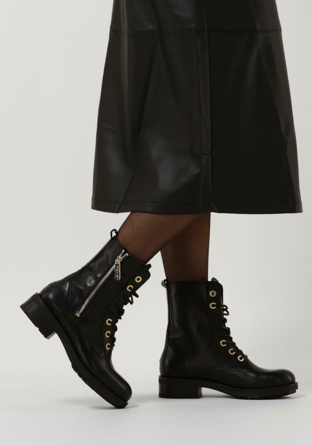 Zwarte TOMMY HILFIGER Veterboots TH ESSENTIALS BIKER BOOT - large