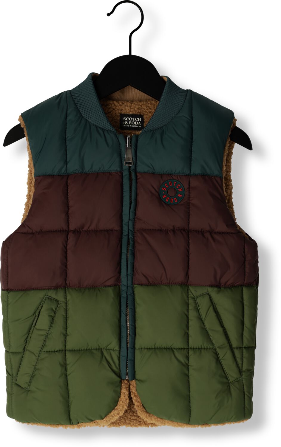 SCOTCH & SODA Jongens Jassen Reversible Padded Bodywarmer Groen