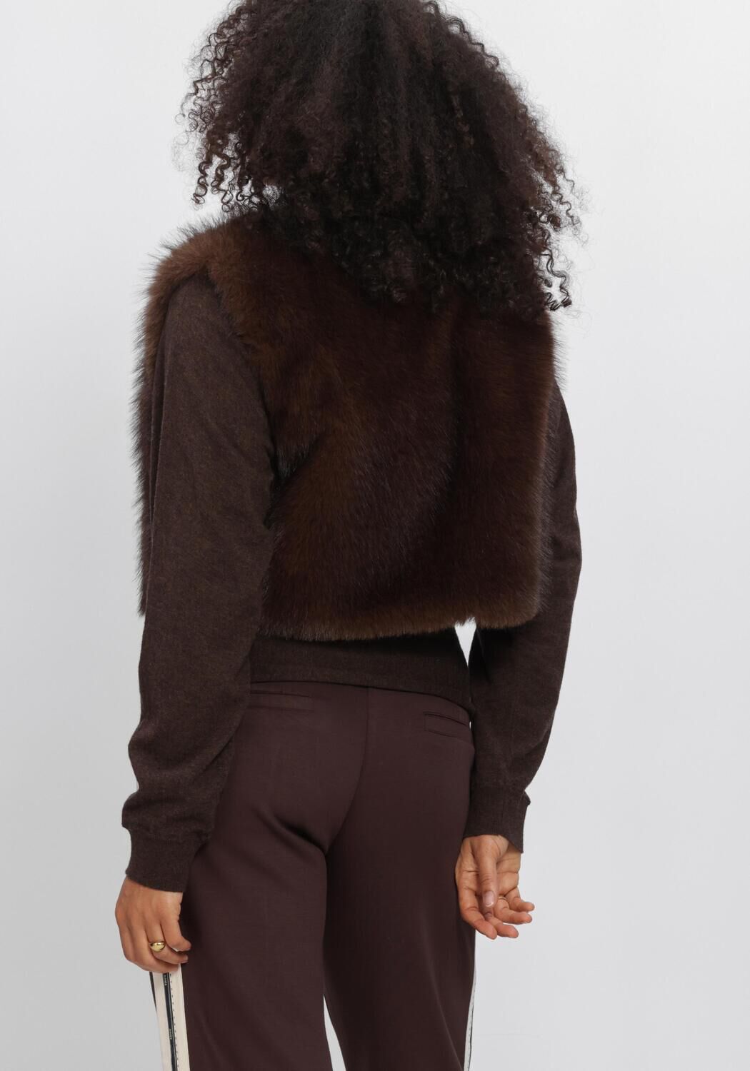 Bruine AIMEE THE LABEL Jassen ISLAW6 FAKE FUR WAISTCOAT - large