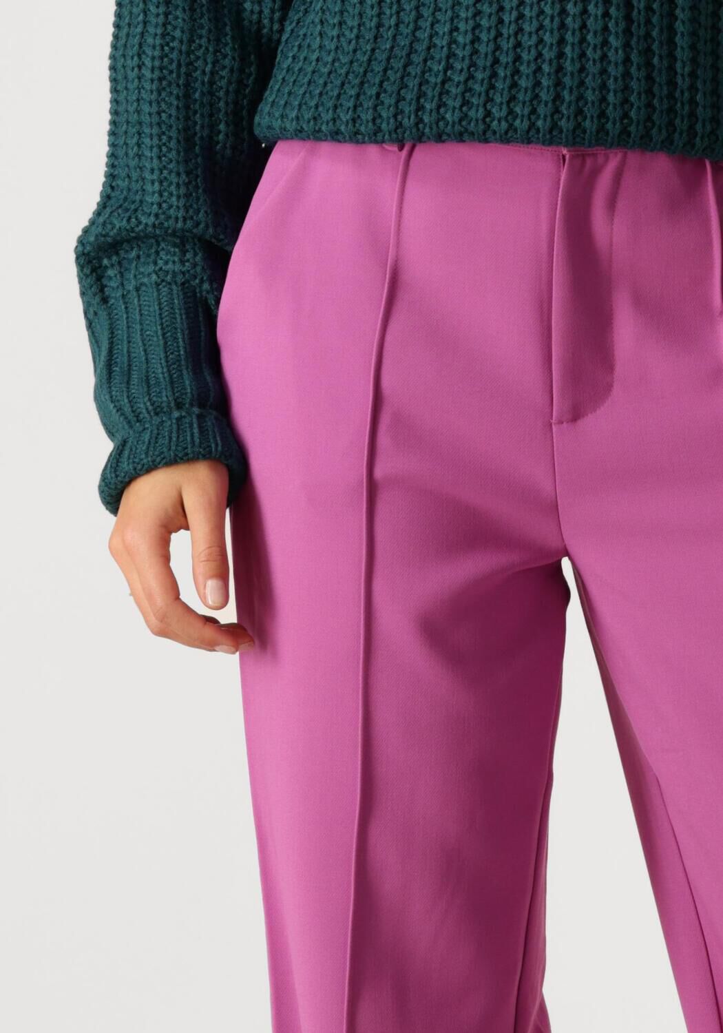 COLOURFUL REBEL Dames Broeken Rus Uni Pintruck Straight Pants Roze