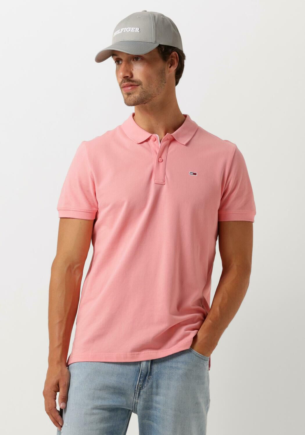 TOMMY JEANS Heren Polo's & T-shirts Tjm Slim Placket Polo Roze