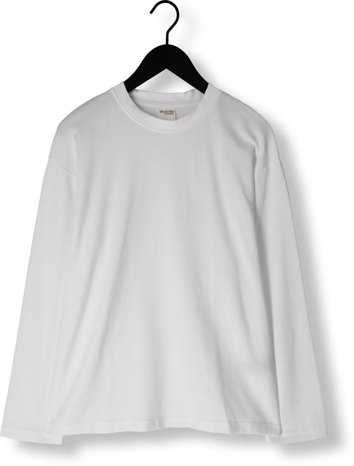 SELECTED HOMME Heren Polo's & T-shirts Slhlooseoscar Ls O-neck Tee Noos Wit