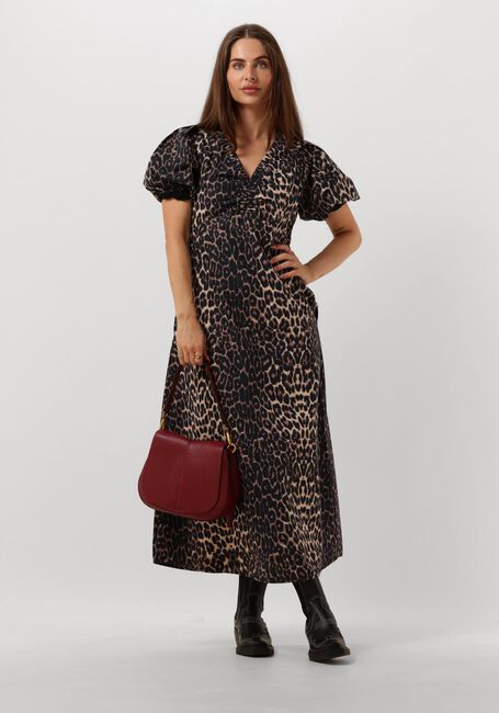 Bruine NEO NOIR Midi jurk ILLANA LEO DRESS - large