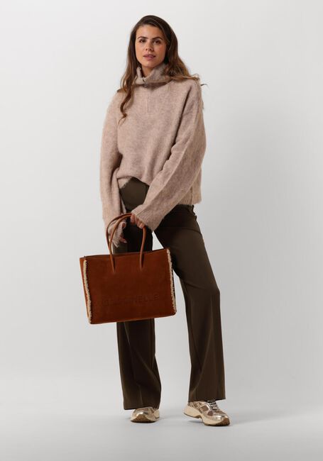 Beige MODSTRÖM Trui KANEMD ZIP T-NECK - large
