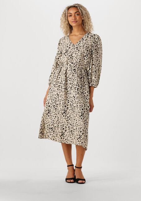 Beige MSCH COPENHAGEN Midi jurk MSCHALYONA VLORA 3 4 DRESS AOP - large