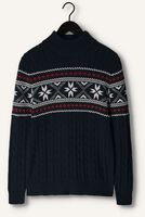 Blauwe SELECTED MEN Coltrui SLHFLAKE LS KNIT CABLE HIGH NE Blauwe SELECTED MEN Coltrui SLHFLAKE LS KNIT CABLE HIGH NE - medium
