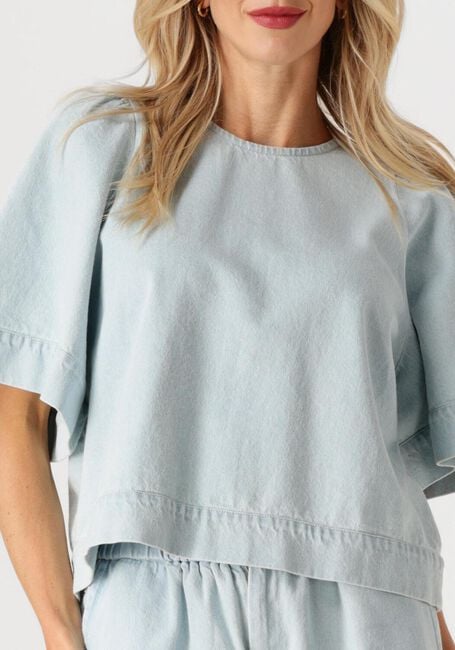 Lichtblauwe BY-BAR Blouses OLIVIA BLEECHED DENIM BLOUSE - large