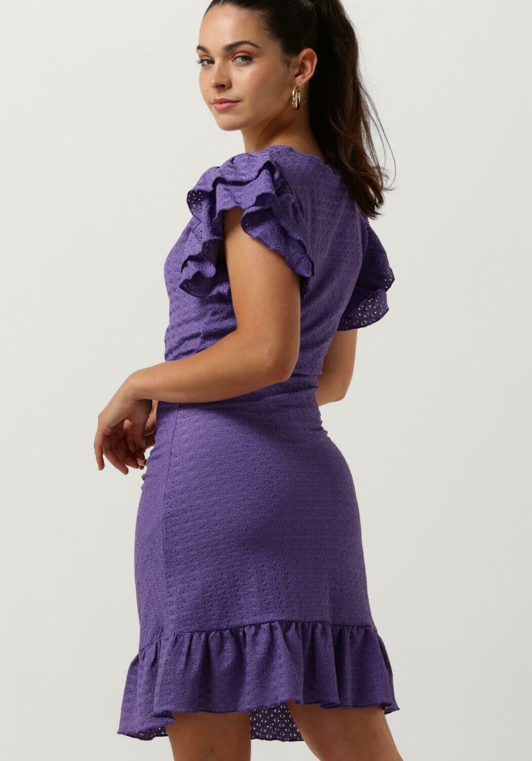 COLOURFUL REBEL Dames Jurken Zorah Knitted Structure Dress Paars