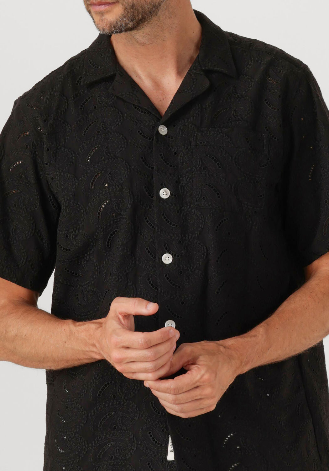 FORÉT Forét Heren Overhemden Leo Paisley Shirt Zwart
