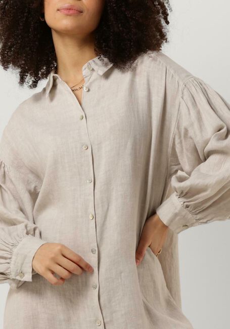 Gebroken wit BY-BAR Midi jurk SARAH LINEN LONG DRESS - large